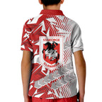 St George Illawarra Dragons Rugby Kid Polo Shirt Fierce Mascot Geometric Tribal Art