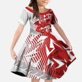 St George Illawarra Dragons Rugby Kid Short Sleeve Dress Fierce Mascot Geometric Tribal Art