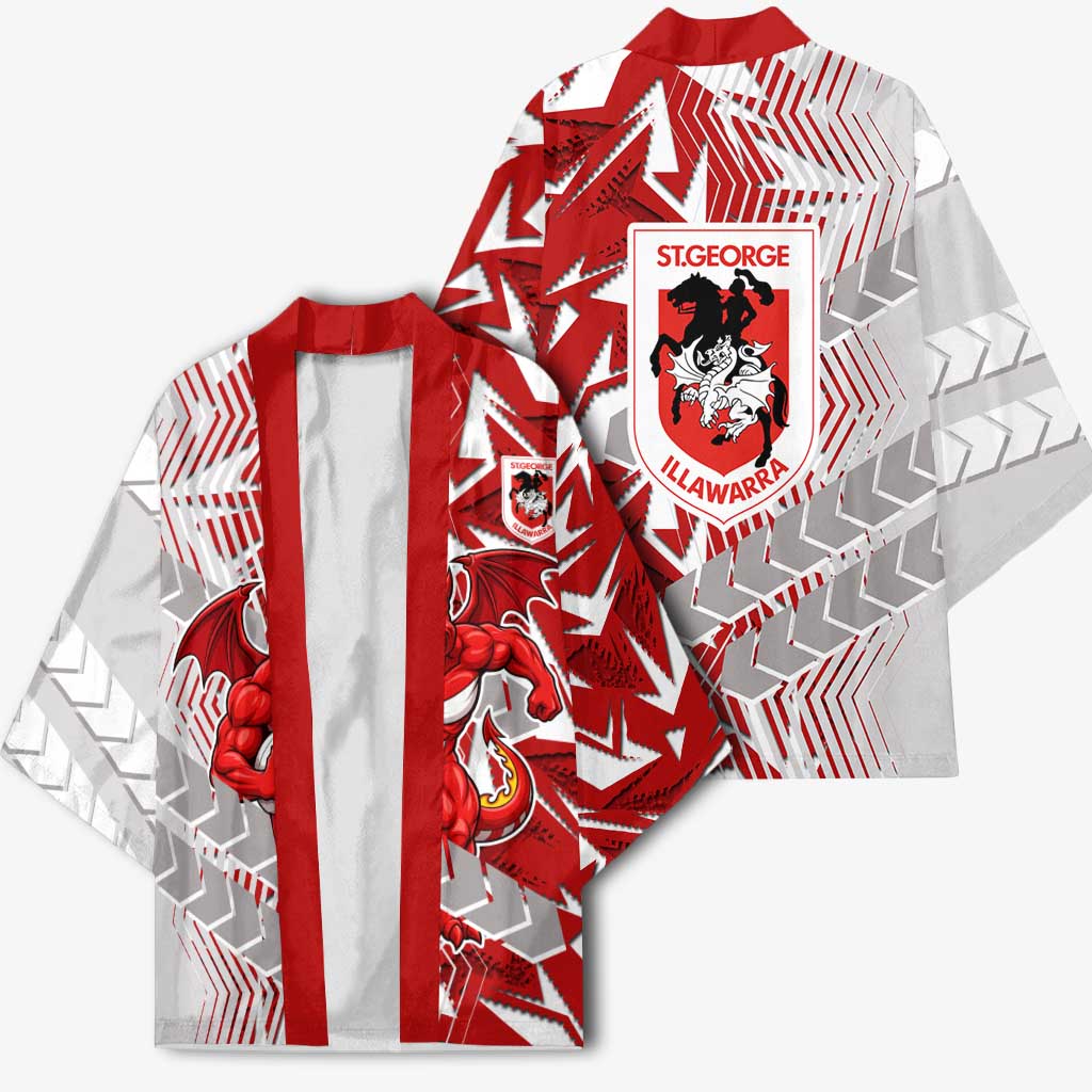 St George Illawarra Dragons Rugby Kimono Fierce Mascot Geometric Tribal Art