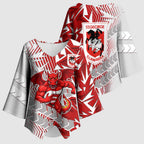 St George Illawarra Dragons Rugby Kimono Sleeve Blouse Fierce Mascot Geometric Tribal Art