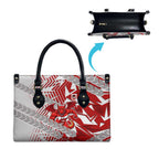 St George Illawarra Dragons Rugby Leather Bag Fierce Mascot Geometric Tribal Art