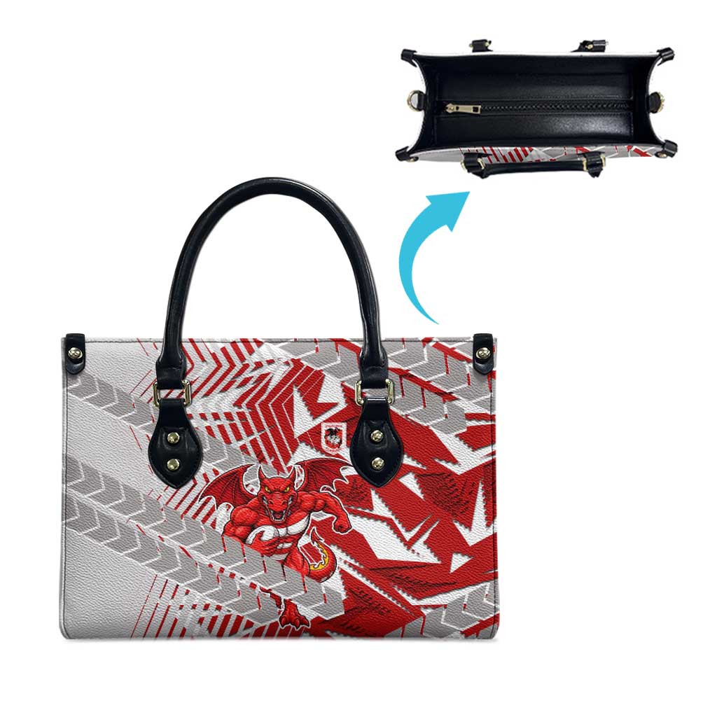 St George Illawarra Dragons Rugby Leather Bag Fierce Mascot Geometric Tribal Art