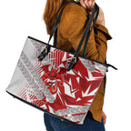 St George Illawarra Dragons Rugby Leather Tote Bag Fierce Mascot Geometric Tribal Art