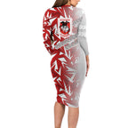 St George Illawarra Dragons Rugby Long Sleeve Bodycon Dress Fierce Mascot Geometric Tribal Art