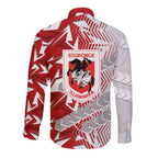 St George Illawarra Dragons Rugby Long Sleeve Button Shirt Fierce Mascot Geometric Tribal Art