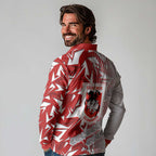 St George Illawarra Dragons Rugby Long Sleeve Polo Shirt Fierce Mascot Geometric Tribal Art