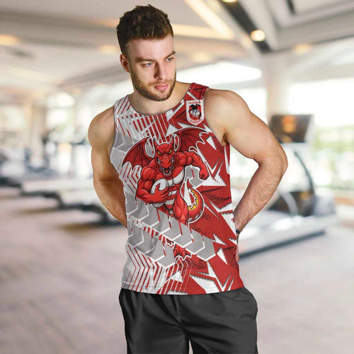 St George Illawarra Dragons Rugby Men Tank Top Fierce Mascot Geometric Tribal Art