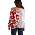 St George Illawarra Dragons Rugby Off Shoulder Sweater Fierce Mascot Geometric Tribal Art