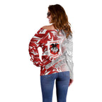 St George Illawarra Dragons Rugby Off Shoulder Sweater Fierce Mascot Geometric Tribal Art