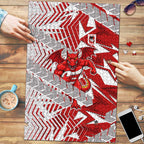 St George Illawarra Dragons Rugby Puzzle Fierce Mascot Geometric Tribal Art