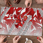 St George Illawarra Dragons Rugby Puzzle Fierce Mascot Geometric Tribal Art