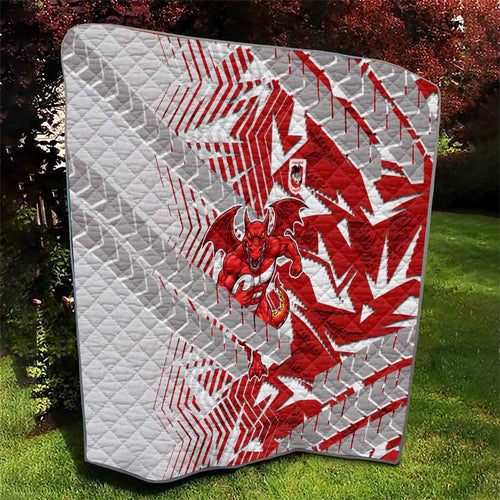 St George Illawarra Dragons Rugby Quilt Fierce Mascot Geometric Tribal Art