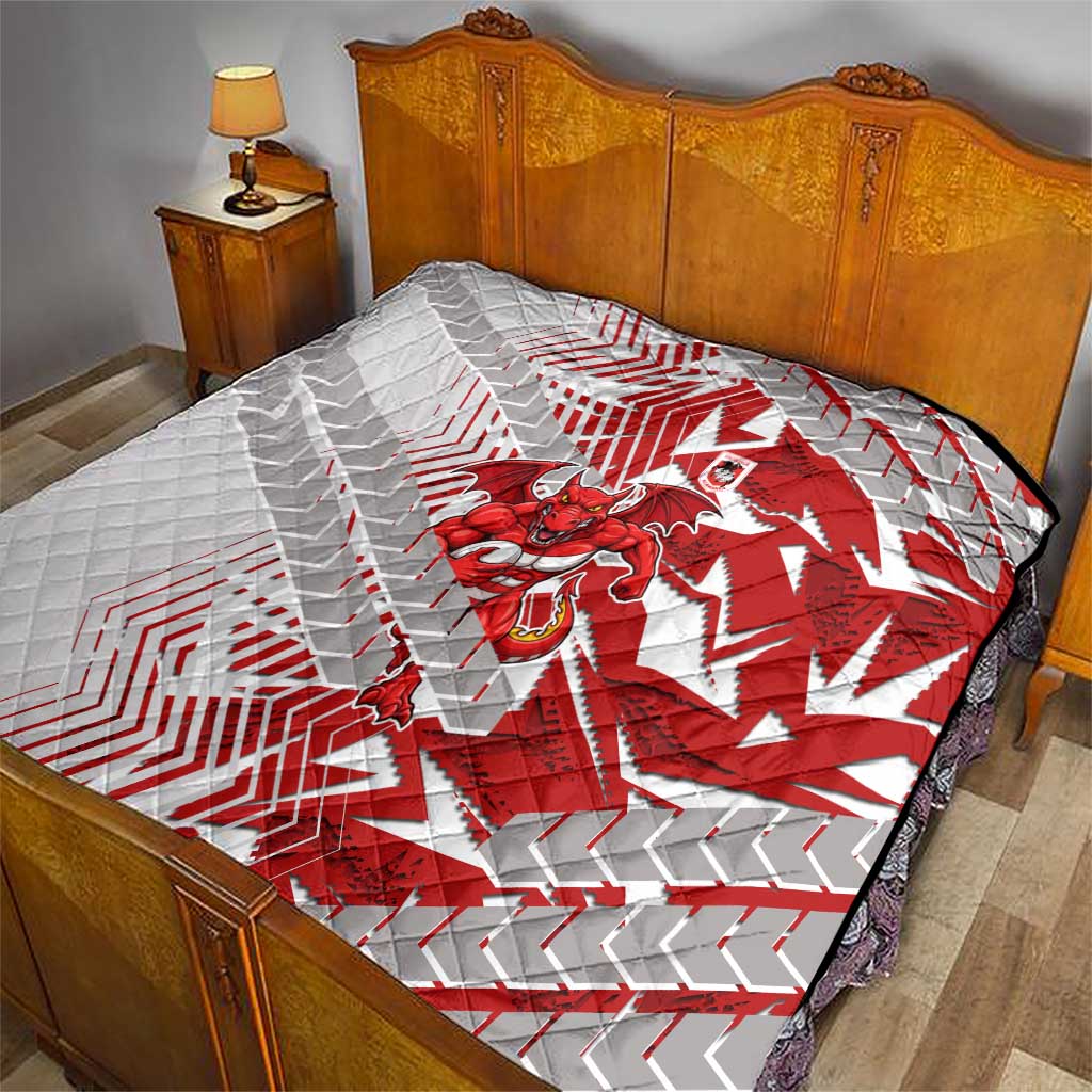St George Illawarra Dragons Rugby Quilt Fierce Mascot Geometric Tribal Art