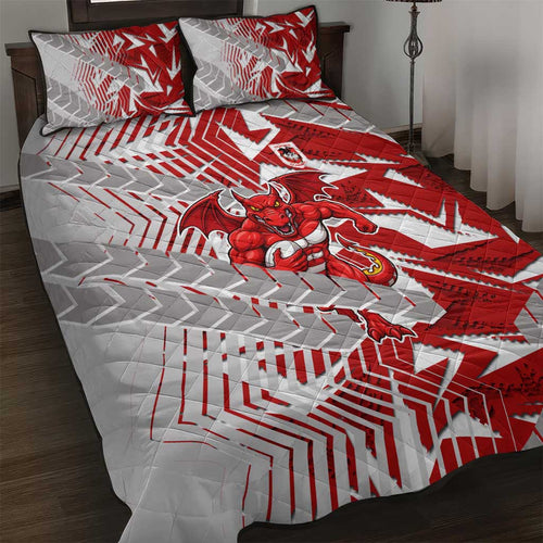 St George Illawarra Dragons Rugby Quilt Bed Set Fierce Mascot Geometric Tribal Art
