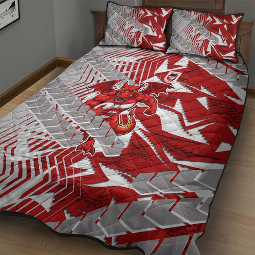 St George Illawarra Dragons Rugby Quilt Bed Set Fierce Mascot Geometric Tribal Art