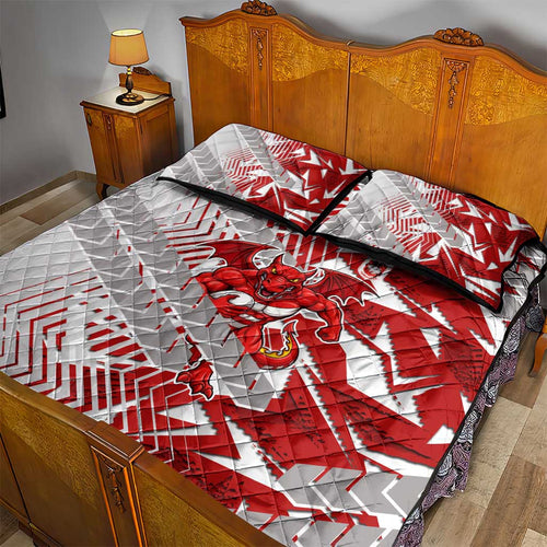 St George Illawarra Dragons Rugby Quilt Bed Set Fierce Mascot Geometric Tribal Art