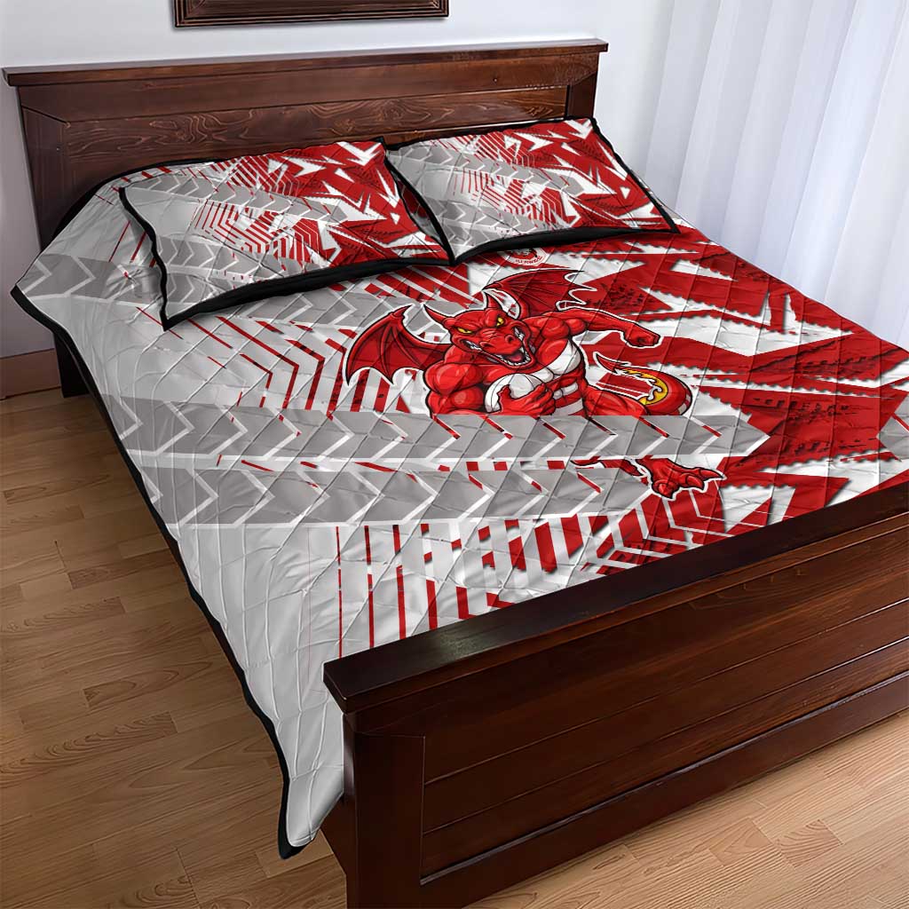 St George Illawarra Dragons Rugby Quilt Bed Set Fierce Mascot Geometric Tribal Art