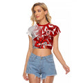 St George Illawarra Dragons Rugby Raglan Cropped T Shirt Fierce Mascot Geometric Tribal Art
