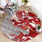 St George Illawarra Dragons Rugby Round Carpet Fierce Mascot Geometric Tribal Art