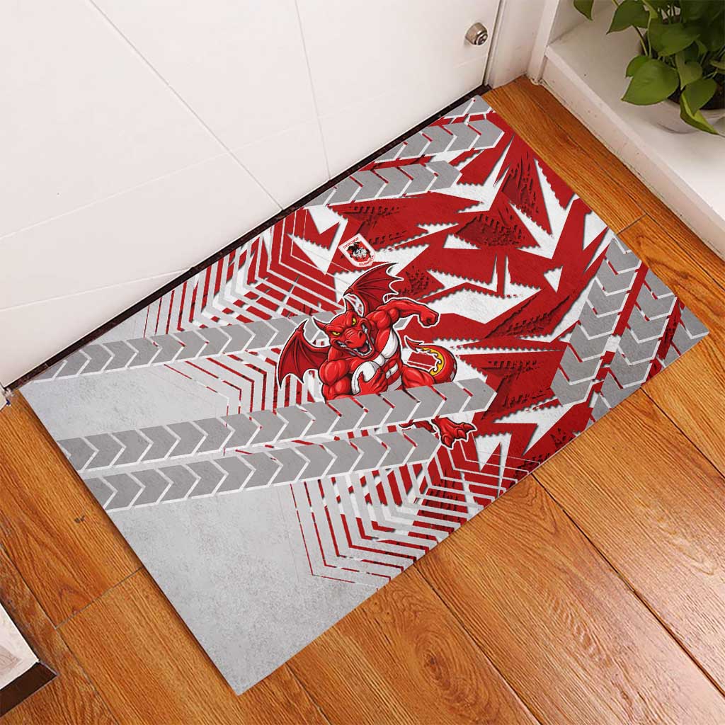 St George Illawarra Dragons Rugby Rubber Doormat Fierce Mascot Geometric Tribal Art