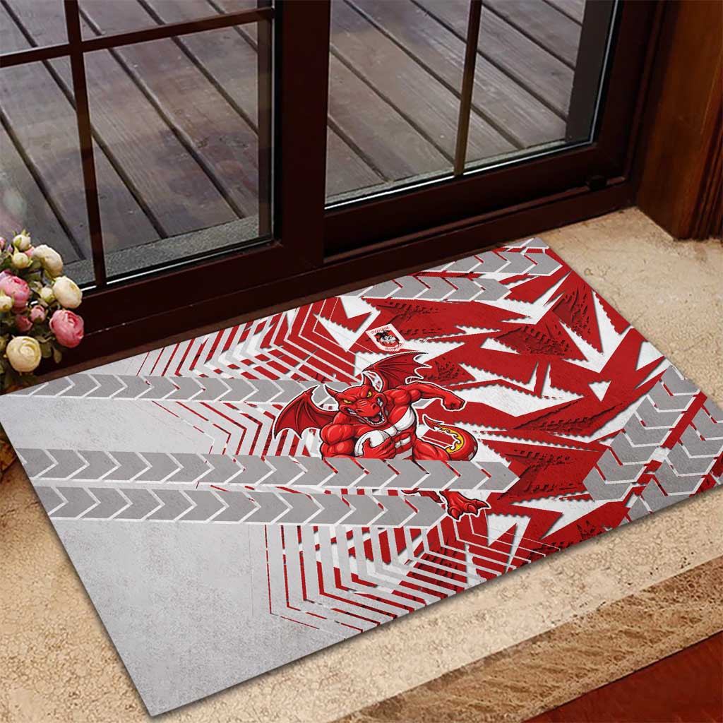 St George Illawarra Dragons Rugby Rubber Doormat Fierce Mascot Geometric Tribal Art