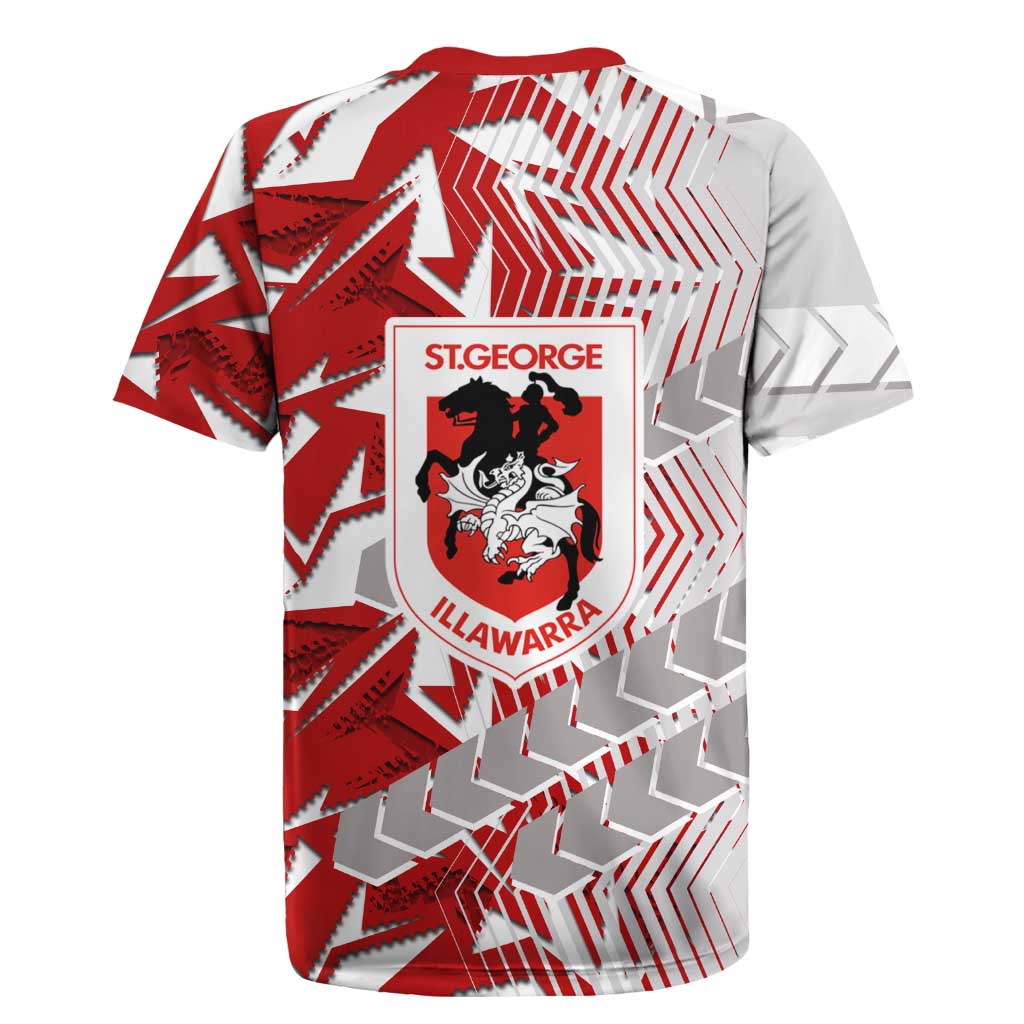 St George Illawarra Dragons Rugby Rugby Jersey Fierce Mascot Geometric Tribal Art