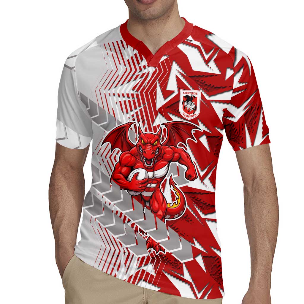 St George Illawarra Dragons Rugby Rugby Jersey Fierce Mascot Geometric Tribal Art