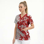 St George Illawarra Dragons Rugby Scrub Top Fierce Mascot Geometric Tribal Art