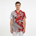 St George Illawarra Dragons Rugby Scrub Top Fierce Mascot Geometric Tribal Art