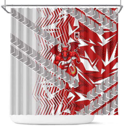 St George Illawarra Dragons Rugby Shower Curtain Fierce Mascot Geometric Tribal Art