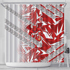 St George Illawarra Dragons Rugby Shower Curtain Fierce Mascot Geometric Tribal Art