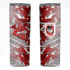 St George Illawarra Dragons Rugby Skinny Tumbler Fierce Mascot Geometric Tribal Art