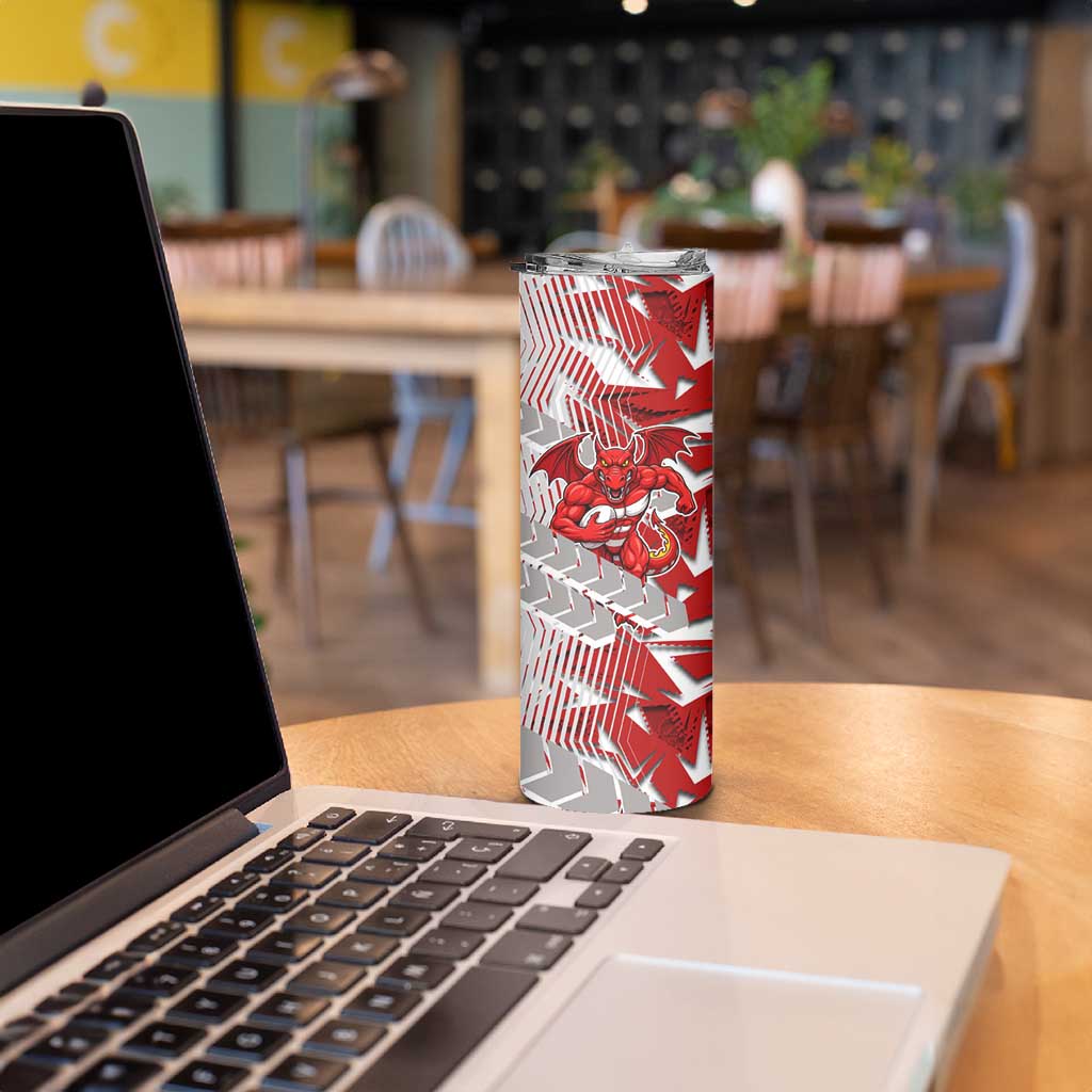 St George Illawarra Dragons Rugby Skinny Tumbler Fierce Mascot Geometric Tribal Art