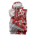 St George Illawarra Dragons Rugby Sleeveless Hoodie Fierce Mascot Geometric Tribal Art