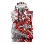 St George Illawarra Dragons Rugby Sleeveless Hoodie Fierce Mascot Geometric Tribal Art