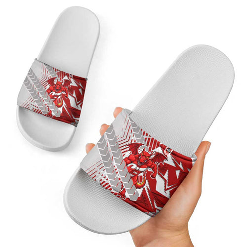 St George Illawarra Dragons Rugby Slide Sandals Fierce Mascot Geometric Tribal Art