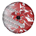 St George Illawarra Dragons Rugby Spare Tire Cover Fierce Mascot Geometric Tribal Art