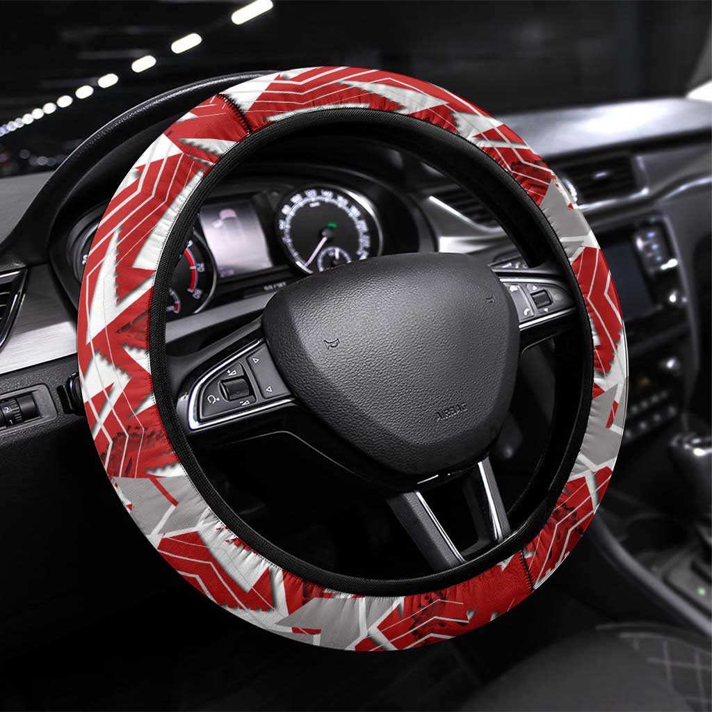St George Illawarra Dragons Rugby Steering Wheel Cover Fierce Mascot Geometric Tribal Art