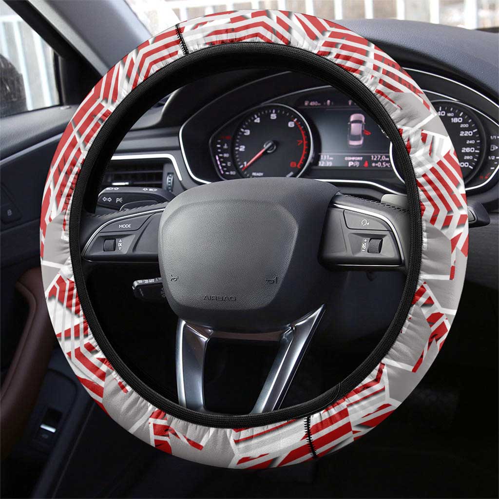 St George Illawarra Dragons Rugby Steering Wheel Cover Fierce Mascot Geometric Tribal Art