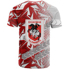 St George Illawarra Dragons Rugby T Shirt Fierce Mascot Geometric Tribal Art