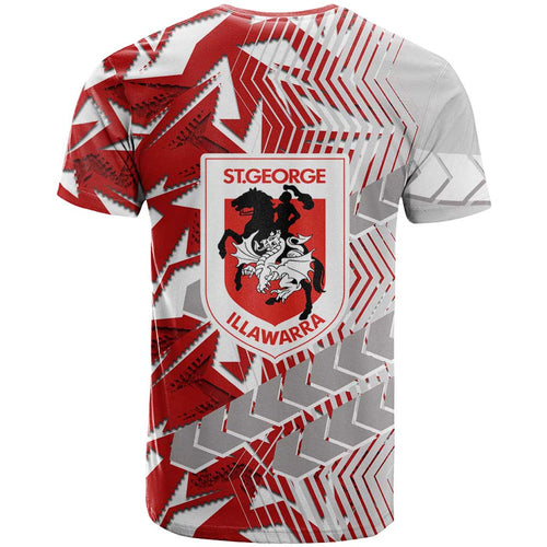 St George Illawarra Dragons Rugby T Shirt Fierce Mascot Geometric Tribal Art