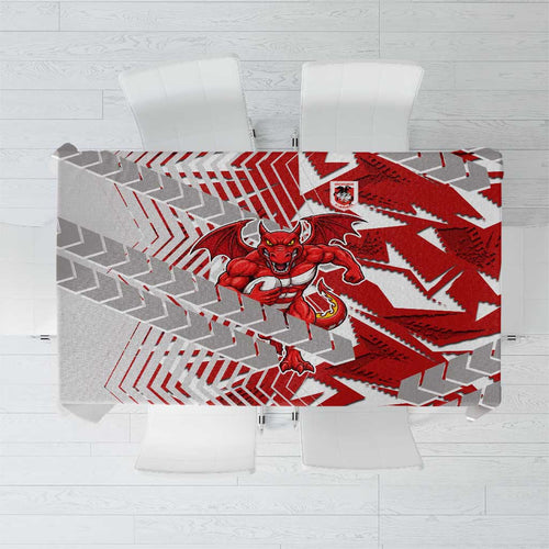 St George Illawarra Dragons Rugby Tablecloth Fierce Mascot Geometric Tribal Art