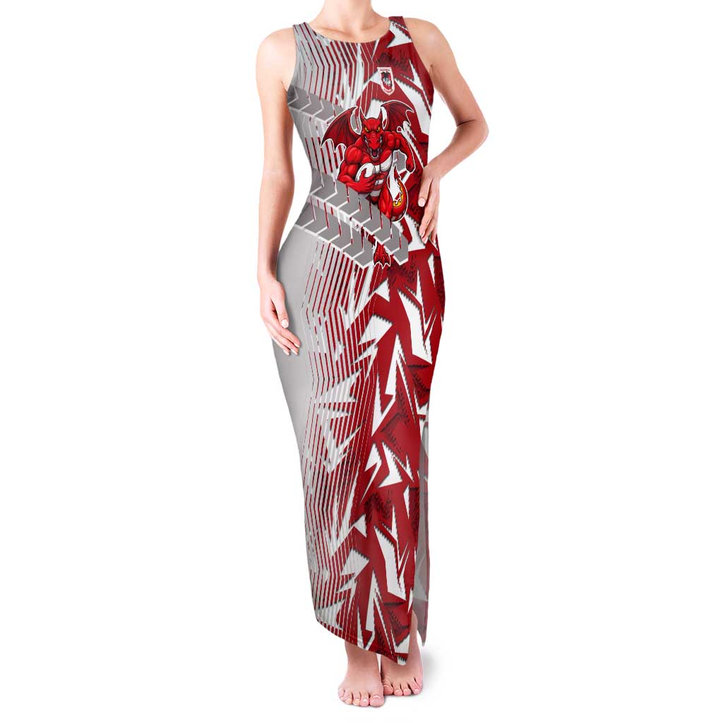 St George Illawarra Dragons Rugby Tank Maxi Dress Fierce Mascot Geometric Tribal Art
