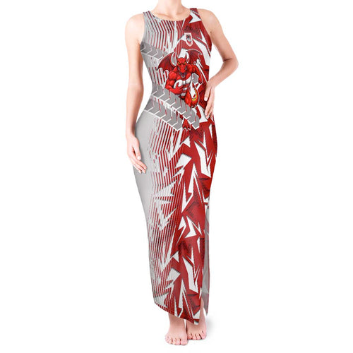 St George Illawarra Dragons Rugby Tank Maxi Dress Fierce Mascot Geometric Tribal Art