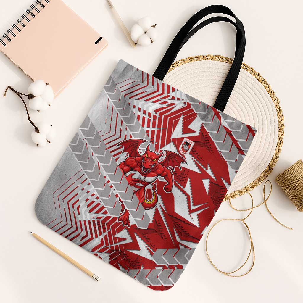 St George Illawarra Dragons Rugby Tote Bag Fierce Mascot Geometric Tribal Art