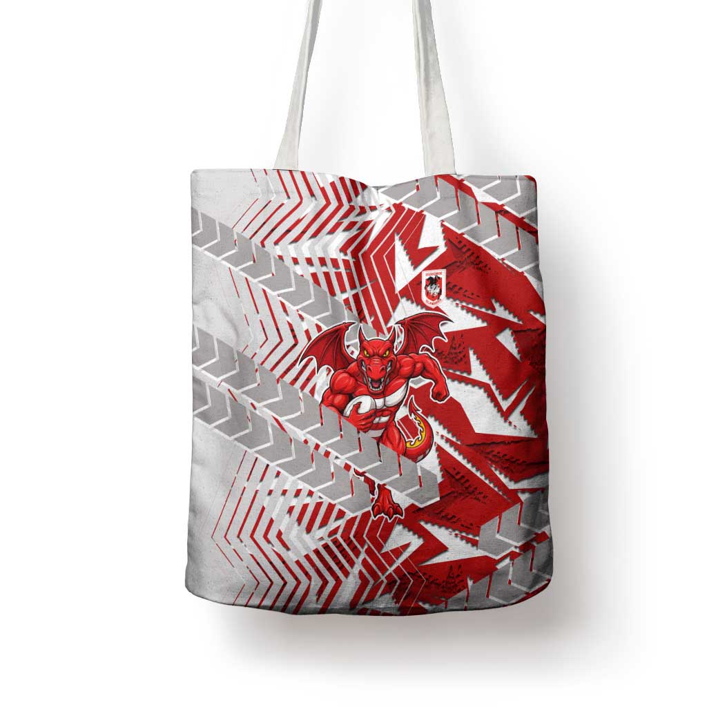 St George Illawarra Dragons Rugby Tote Bag Fierce Mascot Geometric Tribal Art