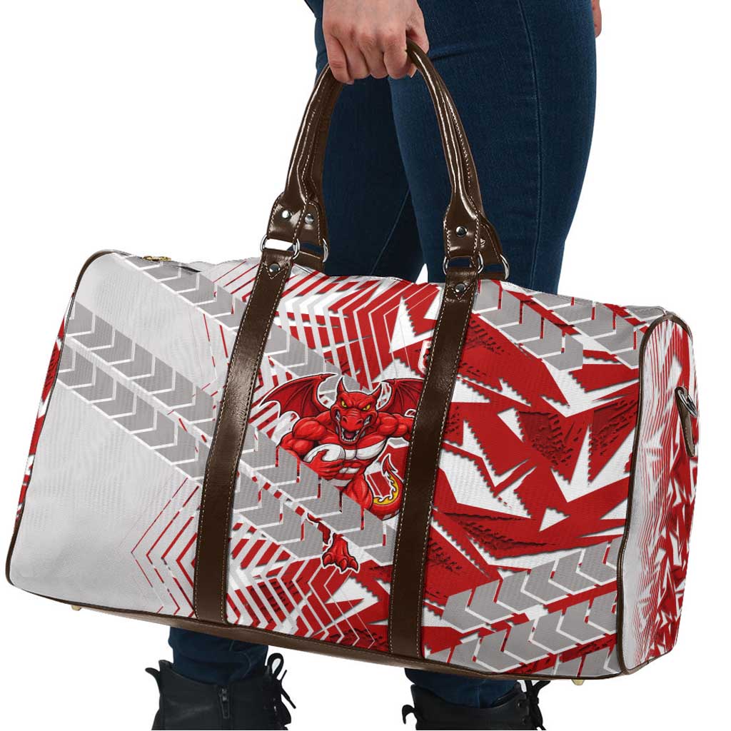 St George Illawarra Dragons Rugby Travel Bag Fierce Mascot Geometric Tribal Art