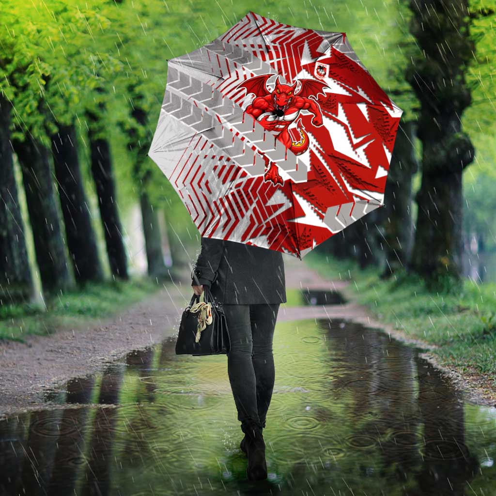 St George Illawarra Dragons Rugby Umbrella Fierce Mascot Geometric Tribal Art