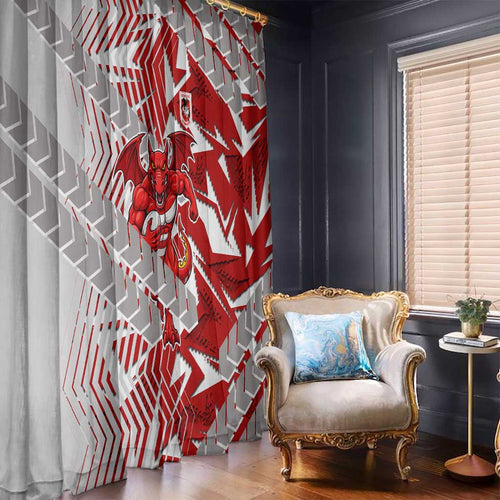 St George Illawarra Dragons Rugby Window Curtain Fierce Mascot Geometric Tribal Art