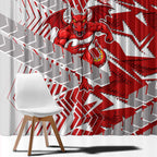 St George Illawarra Dragons Rugby Window Curtain Fierce Mascot Geometric Tribal Art